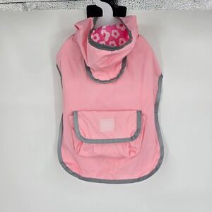 FRISCO Dog Raincoat Hooded Slicker Size XS Pink White Flower Print Pocket